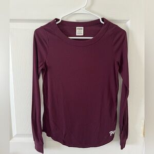 PINK Victoria's Secret Burgundy Long Sleeve Tee